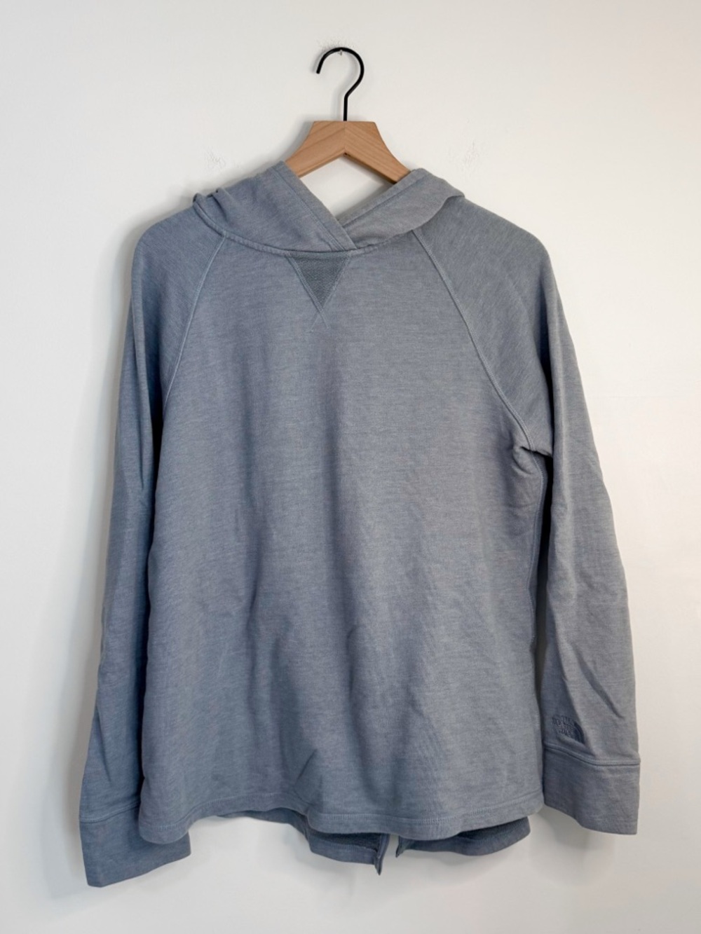 North Face Gray Blue Zip Back Hoodie Sweatshirt Size XL
